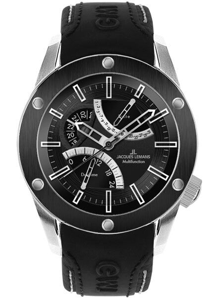 Jacques Lemans Liverpool Quartz Watch with Dual Time GMT and Pointer Date #1-1634A