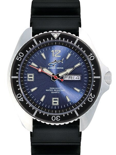 Chris Benz 200 meter Quartz Dive watch with Sapphire Crystal #CB0-B-KB-SW