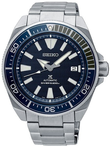 Scratch and Dent - Seiko Samurai Prospex Automatic Dive Watch with Blue Dial and Bracelet #SRPB49J1