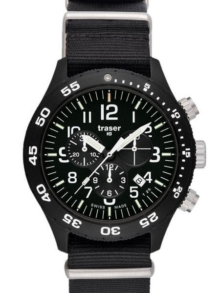 Traser Officer Pro Chronograph with Tritium Illumination and 12-Hour Totalizer #102355