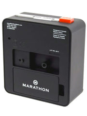 Marathon Alarm Clock with White Dial, Silent Movement, and Auto-Sensing Night Light #CL030053BK back