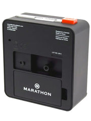 Marathon Alarm Clock with White Dial, Silent Movement, and Auto-Sensing Night Light #CL030053BK back