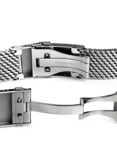 Scratch and Dent - STAIB Polished Mesh Bracelet #STEEL-2784-20725APB-P (Straight End, 20mm)