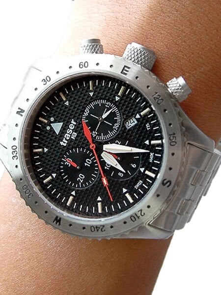 Traser Jungmann Aviator Chronograph Watch with Sapphire Crystal, 12-hour Totalizer #100369