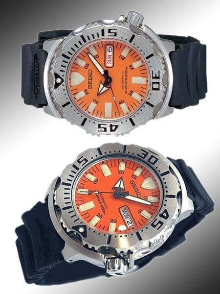 Seiko Orange Monster Automatic Dive Watch with Rubber Dive Strap #SKX781K3