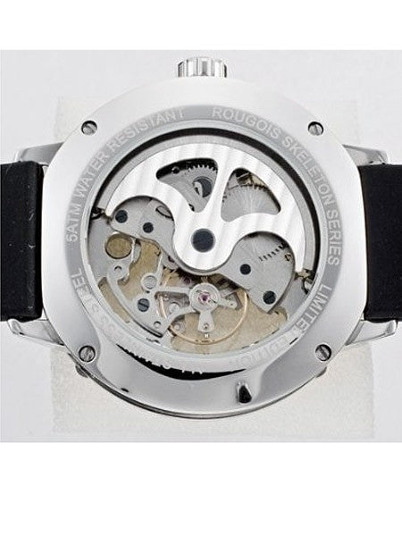 Rougois Skeleton Automatic (self-winding) Watch with Black Bezel 3285M-RB-2