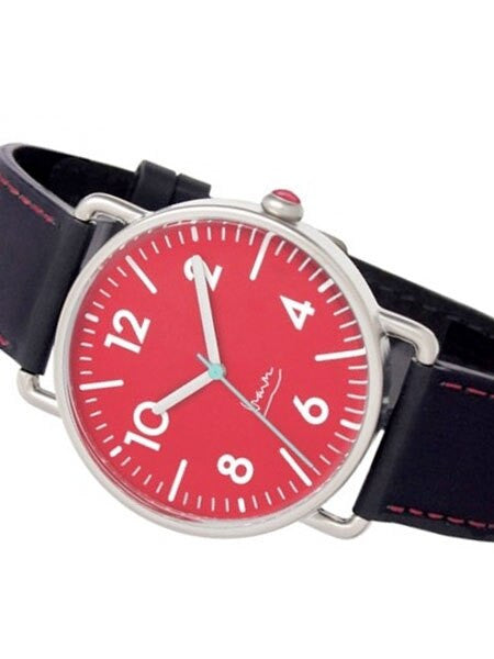 Projects 40mm Red Witherspoon Quartz Watch with Leather Strap #7106R