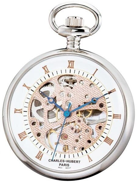 Charles-Hubert Mechanical Pocket Watch with Rose Gold Tone Accents #3801