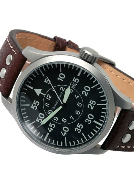Messerschmitt 47mm Fliegeruhr Watch with Aviator Leather Strap #ME-47XL