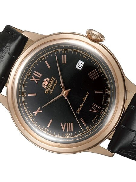 Scratch and Dent - Orient Rose Goldtone Bambino Automatic Dress Watch with Black Dial, Roman Numerals #ER24008B-SND1