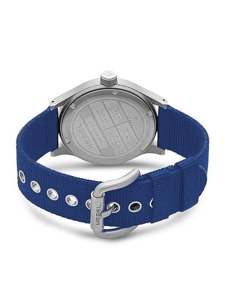 HEMEL Chevron Swiss ETA Quartz Field Watch with Matte Blue Dial and Sapphire Crystal #HM5