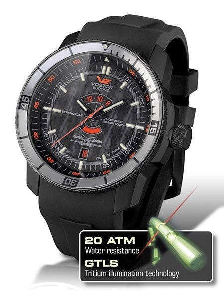 Vostok-Europe Ekranoplan Caspian Sea Monster Tritium Tube Dive Watch 5454108