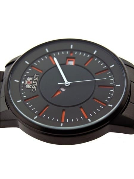 Orient Black IP 21-Jewel Automatic Disk Watch with Unique Rotating Hour Hand #ER02006A