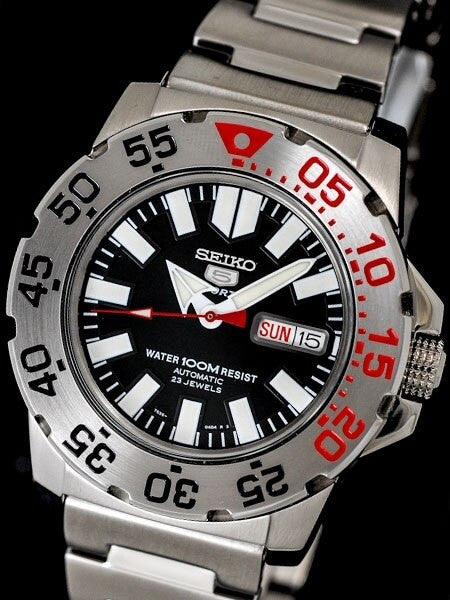 Seiko 5 Sports "Baby Monster" Automatic Dive Watch w/Black Dial #SNZF47K1
