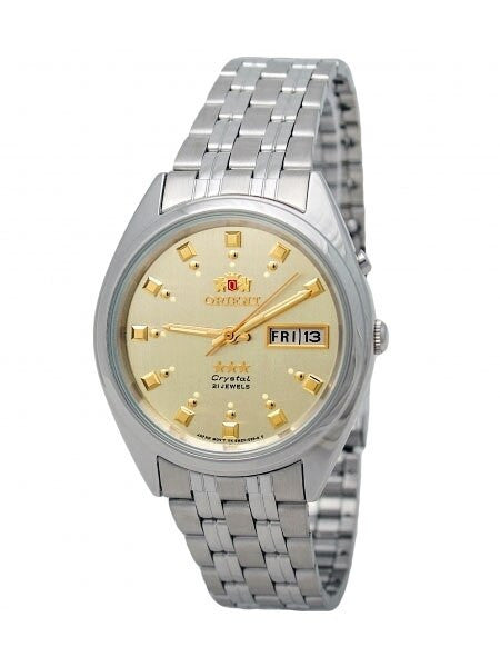 Orient Automatic Watch with Champange Dial, Day-Date and SS Bracelet #EM0401NC