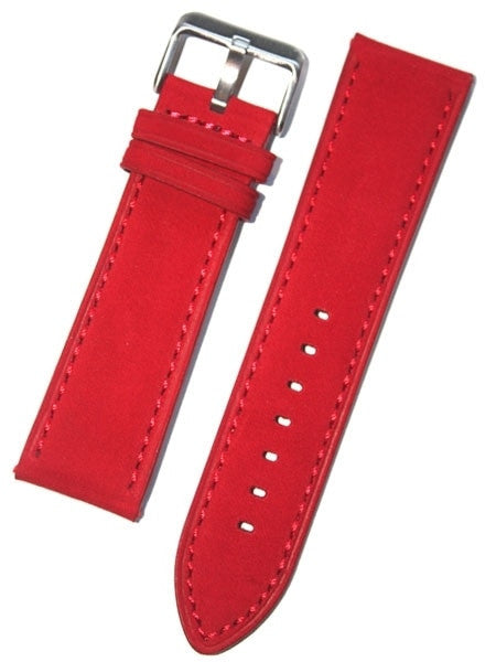 Panerai-Style Red Suede Leather Strap with Matching Stitching #EBV-03850