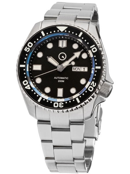 Islander Automatic Dive Watch with Solid-Link Bracelet, AR Sapphire Crystal, and Luminous Ceramic Bezel Insert #ISL-02