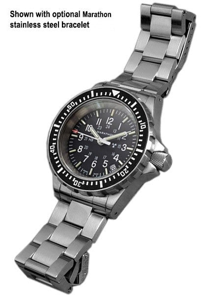 Marathon (Medium) Swiss Made, TSAR Quartz Military Divers Watch with Sapphire Crystal #WW194027 side view