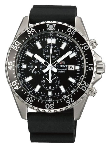 Scratch and Dent - Orient Captain Quartz Sport Chronograph with 12-Hour Totalizer and Rubber Strap  #TT11004B 1