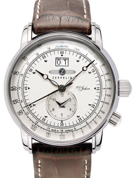 クラシック FryderykChopin Graf Zeppelin German Made Dual Time Big Date 100 Years of Zeppelin