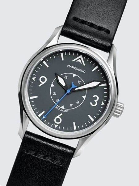 Martenero Ace Automatic Pilot Watch with Grey Dial, Sapphire Crystal #ACE006