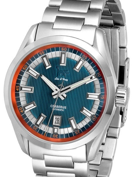 Lew and Huey Sporty Cerberus Automatic Dress Watch with 42mm SS Case  #Cerberus_blue