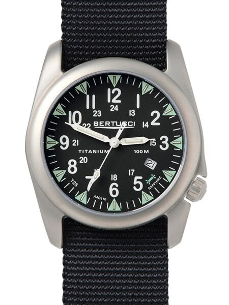Bertucci A-4T Vintage 44 Titanium Watch w/ Tritium Tube Lights #13409