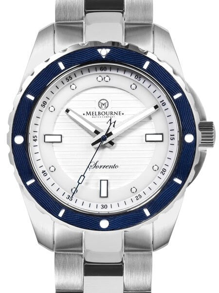 Melbourne Sorrento 200 Meter Automatic Dive Watch with White Dial, Blue Bezel #SO.42.A.3HN.03