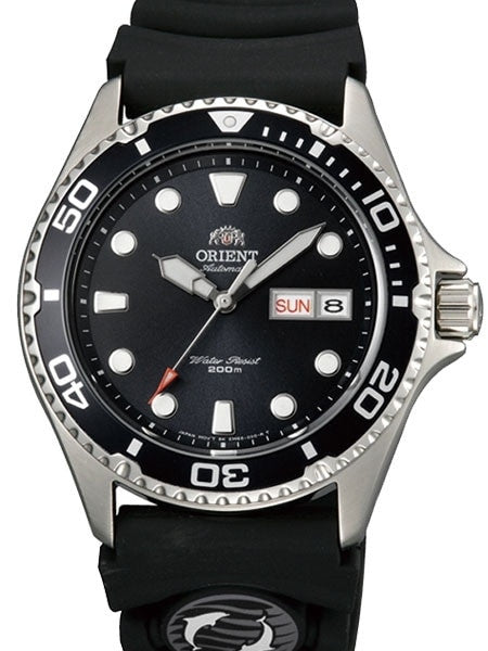 Orient Ray II Black Dial Automatic Dive Watch with Rubber Dive Strap  #AA02007B