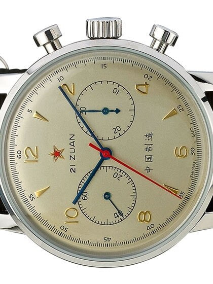 SCRATCH AND DENT - Seagull 1963 Hand Wind Mechanical Chronograph with White Dial #6488-2901C-SND