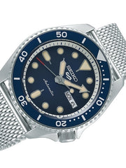 Seiko 5 Sports 24-Jewel Automatic Watch with Blue Dial and Mesh Bracelet #SRPD71