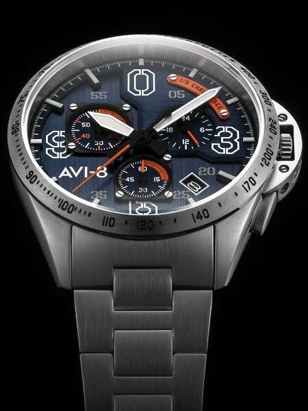 AVI-8 Silver Oak Blakeslee Pilot Chronograph Watch #AV-4077-22