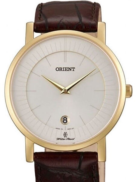 Orient Class Quartz Dress Watch with Sapphire Crystal and Yellow Goldtone Case  #GW01008W
