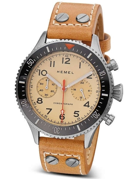 HEMEL Meca-Quartz Chronograph Watch with 60-Minute Ceramic Bezel and Sapphire Crystal #HF31V