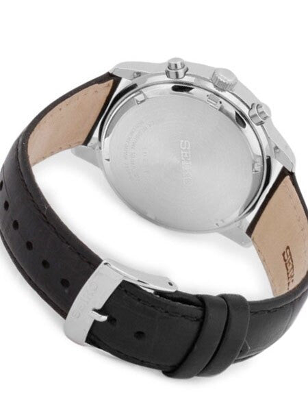 Seiko Quartz Chronograph with 12-Hour Totalizer Function and Black Dial  #SNDC33P1