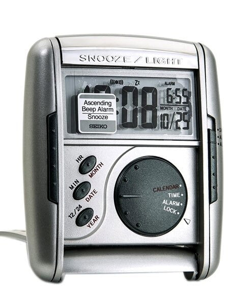Seiko Digital Travel Alarm Clock with Snooze, Back Light and Fold-Out Stand #QHL004SLH