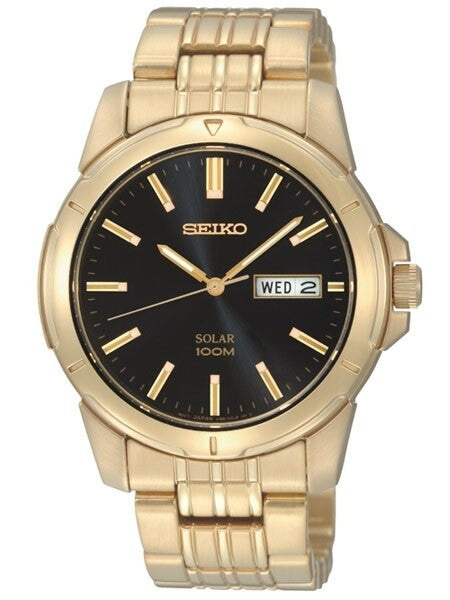 Seiko Core Series Solar Watch with 40mm Goldtone Case and Bracelet #SNE100