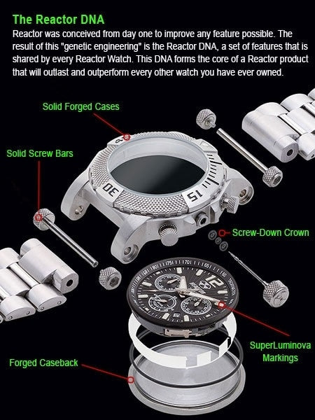 Reactor Two-Tone, Neutron Chronograph Watch with SuperLuminova Illumination #93501