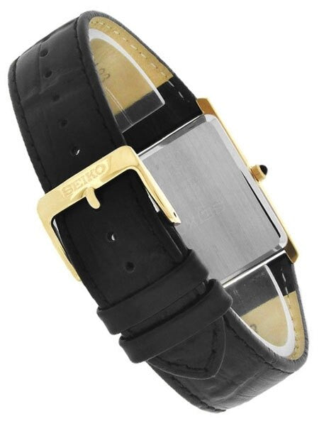 Seiko Classic Thin Solar Dress Watch with Goldtone Stainless Steel Case #SUP880