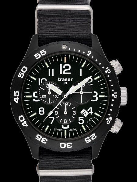 Traser Officer Pro Chronograph with Tritium Illumination and 12-Hour Totalizer #102355
