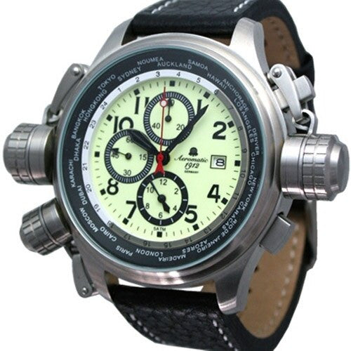 Aeromatic 1912 Luminous Dial, Alarm Chronograph and World City