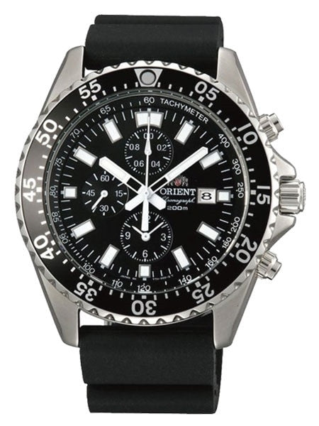 Orient Captain Quartz Sport Chronograph with 12-Hour Totalizer and Rubber Strap  #TT11004B