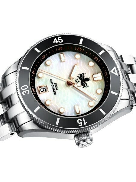 Scratch and Dent - PHOIBOS Wave Master 300-Meter Automatic Dive Watch with MOP Dial, AR Sapphire Crystal #PY010D