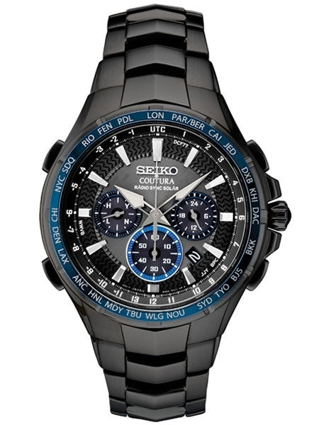 Seiko Coutura Radio Sync, Solar Powered, Chronograph, World Time Watch with Sapphire Crystal #SSG021
