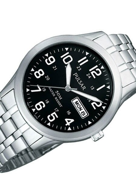 Pulsar Quartz Watch with 38mm Case, Black Dial #PXN181X