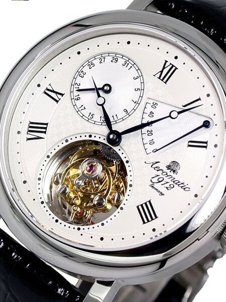 Aeromatic 1912 Flying Minute Tourbillon Hand Wind Watch with Power Reserve #A1277