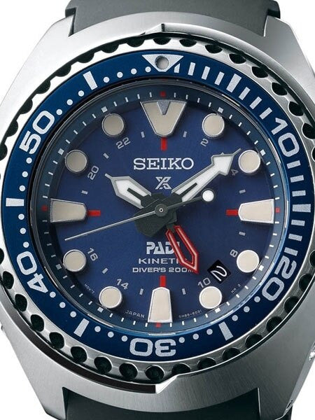 Seiko PADI Prospex Kinetic GMT Dual-Time Watch with Power Reserve Indicator #SUN065