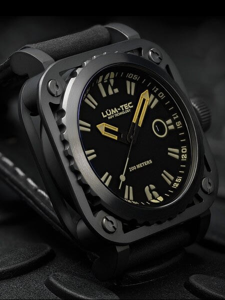 Lum-Tec G9 Watch with Sapphire Crystal and Skeletal Case Design #G9-Phantom