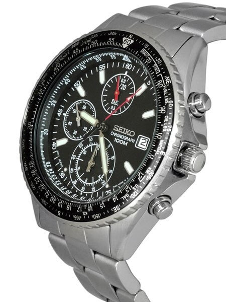 Seiko Flightmaster Quartz Chronograph with Stop-Watch, slide-rule