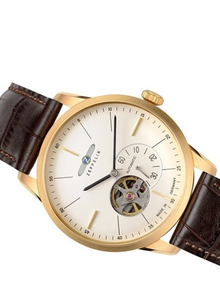 Graf Zeppelin Flatline Automatic Open-Heart Watch with Small Seconds #7362-1